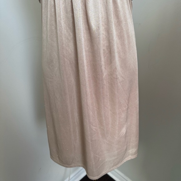 Vintage Y2K Gold Shimmer Halter Dress S - Picture 5 of 8